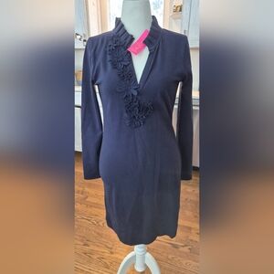 Lilly Pulitzer Dark Blue Dress with Floral Details